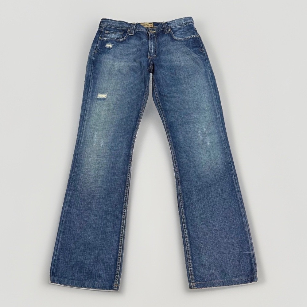 BKE Bryan Jeans 36x34 XLong Straight Distressed Blue Cotton Denim